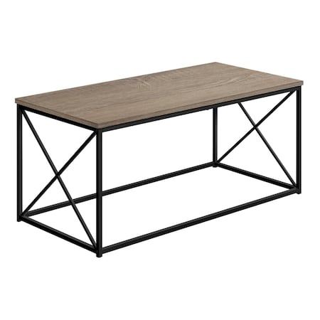 Monarch Specialties Coffee Table, Accent, Cocktail, Rectangular, Living Room, 40"L, Metal, Laminate, Brown, Black I 3786